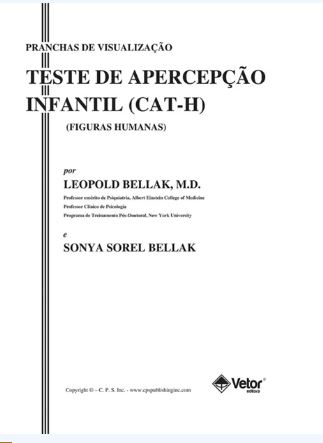 CAT-H Teste de ApercepÃ§Ã£o Infantil - Caderno de AplicaÃ§Ã£o VOL. 3