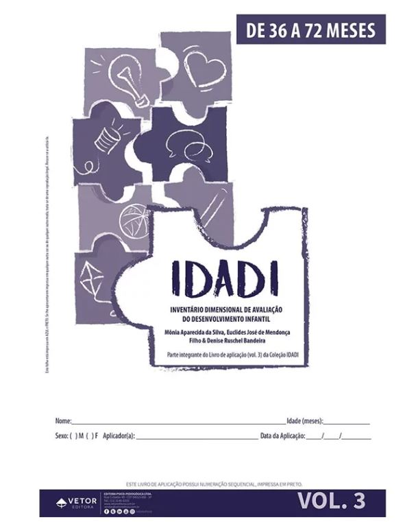 IDADI - Livro de Aplica&Atilde;&sect;&Atilde;&pound;o 36 a 72 meses VOL. 3